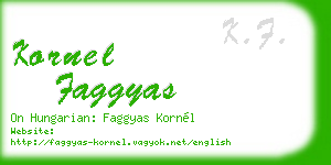 kornel faggyas business card